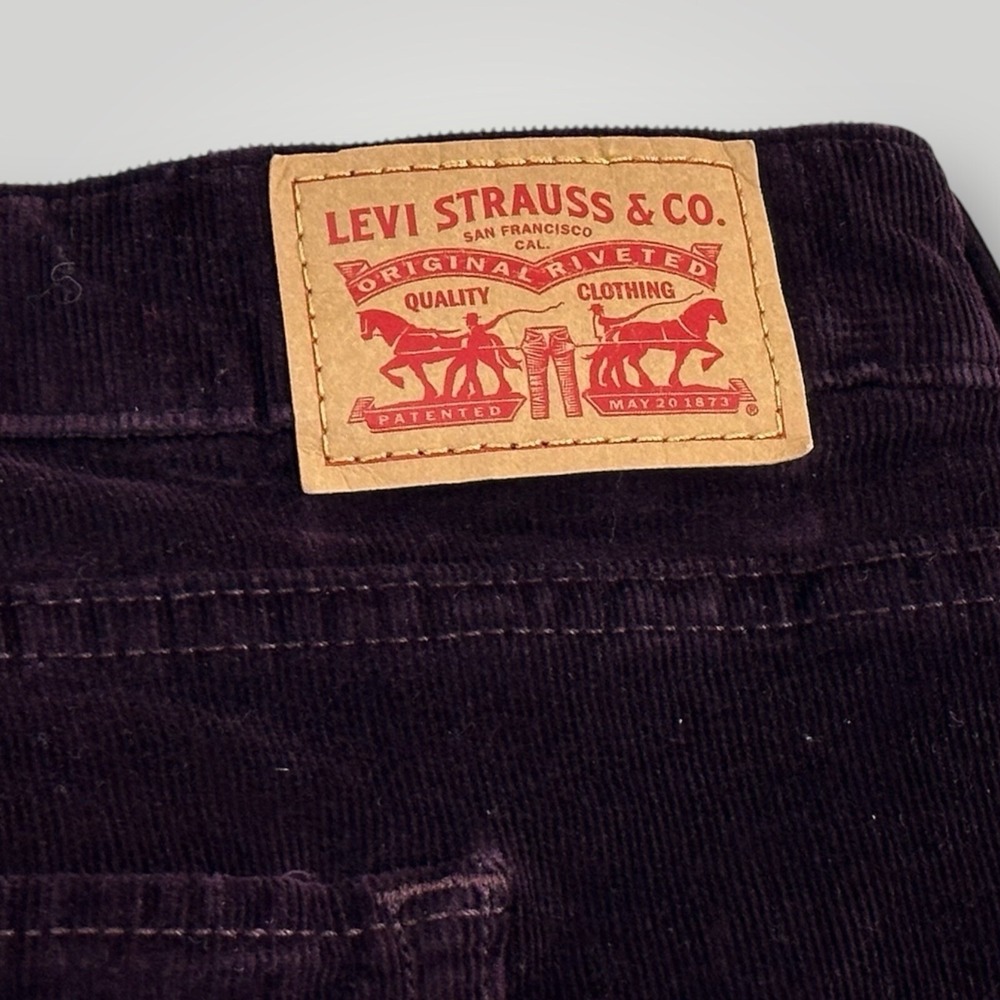 Levis 414 Corduroy Pants Womens 24W Purple Straight Leg Y2K Plus Size - Picture 4 of 9